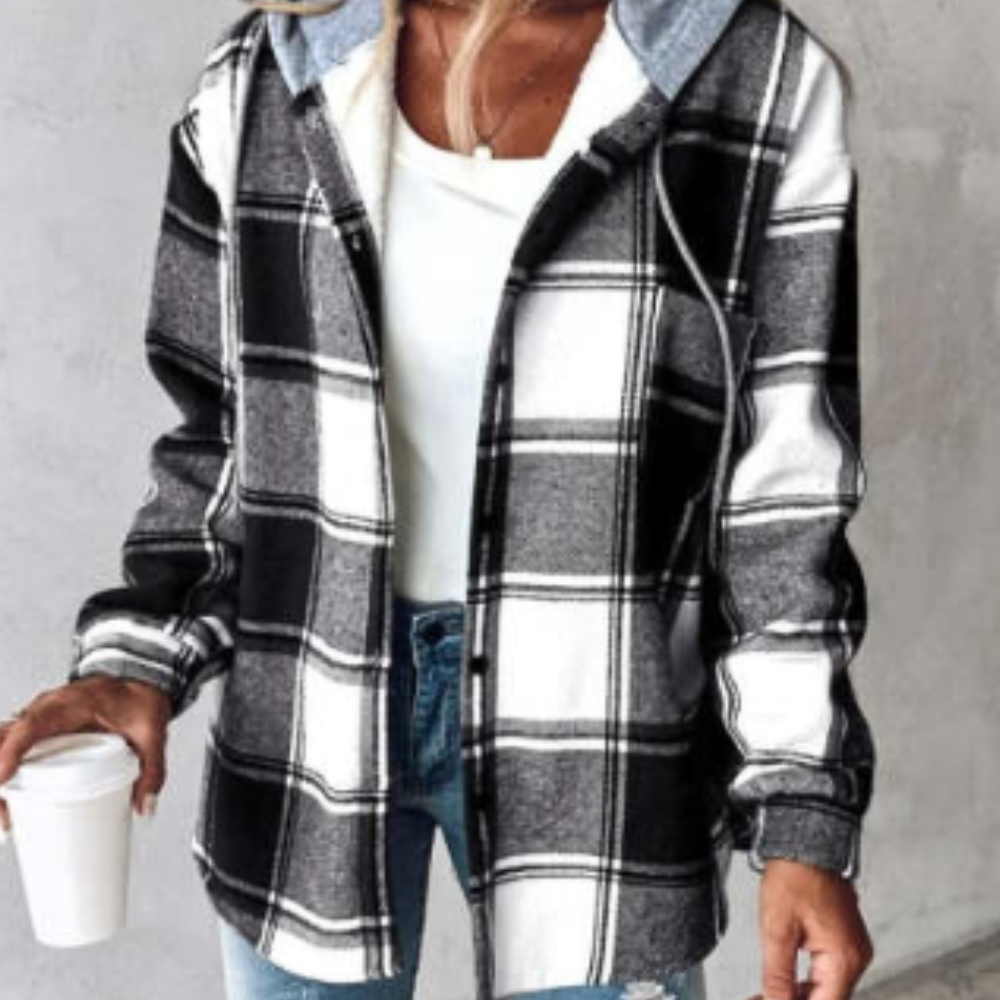 ModeGeist | Lässige Karierter Hoodie für Frauen