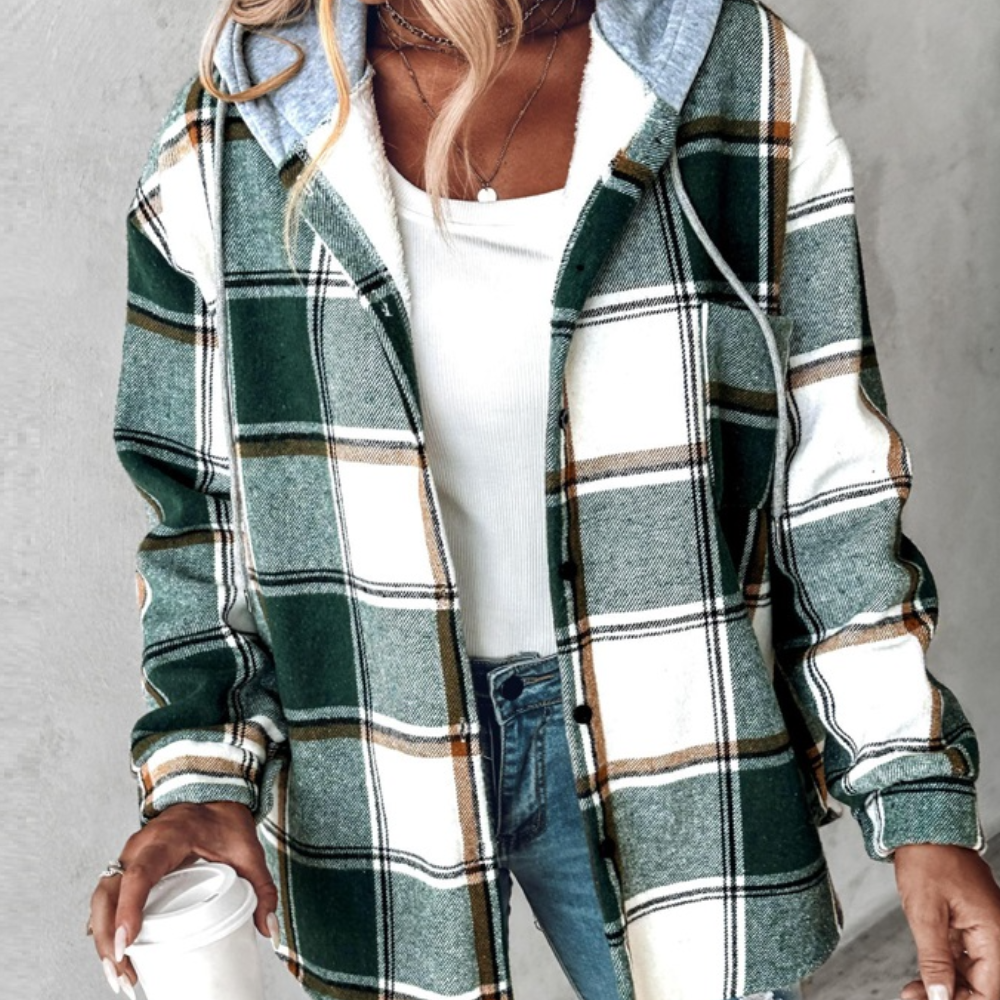 ModeGeist | Lässige Karierter Hoodie für Frauen