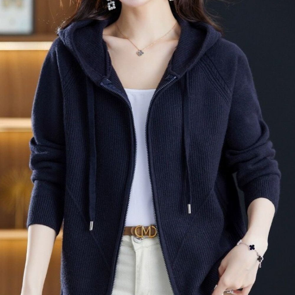 ModeGeist | Cardigan mit Reißverschluss Aus Weichem Strick