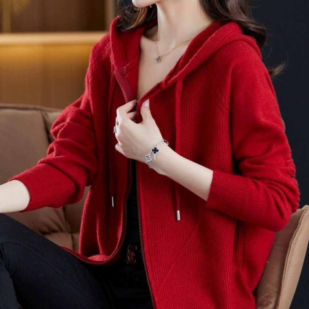 ModeGeist | Cardigan mit Reißverschluss Aus Weichem Strick