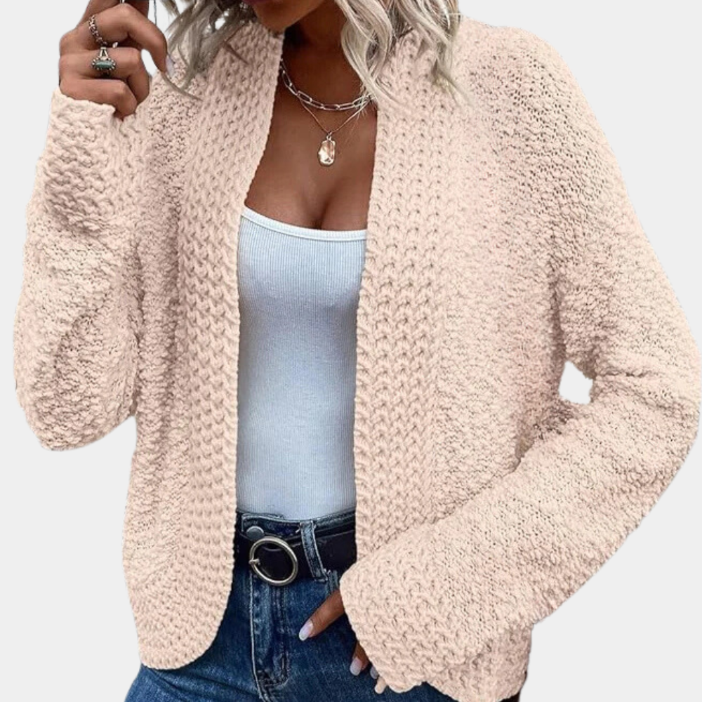 ModeGeist | Strickcardigan Weiches Bouclé-design Lässige Passform