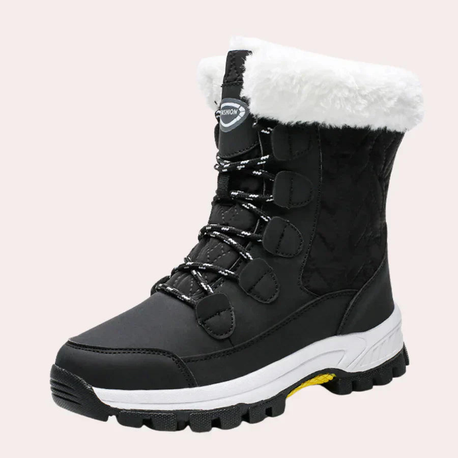 ModeGeist | mit Kunstfell gefütterte Schneestiefel für Frauen