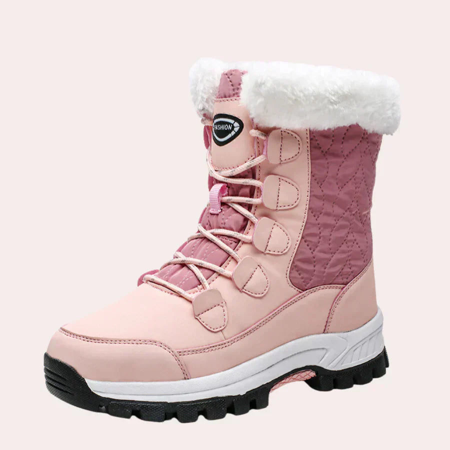 ModeGeist | mit Kunstfell gefütterte Schneestiefel für Frauen