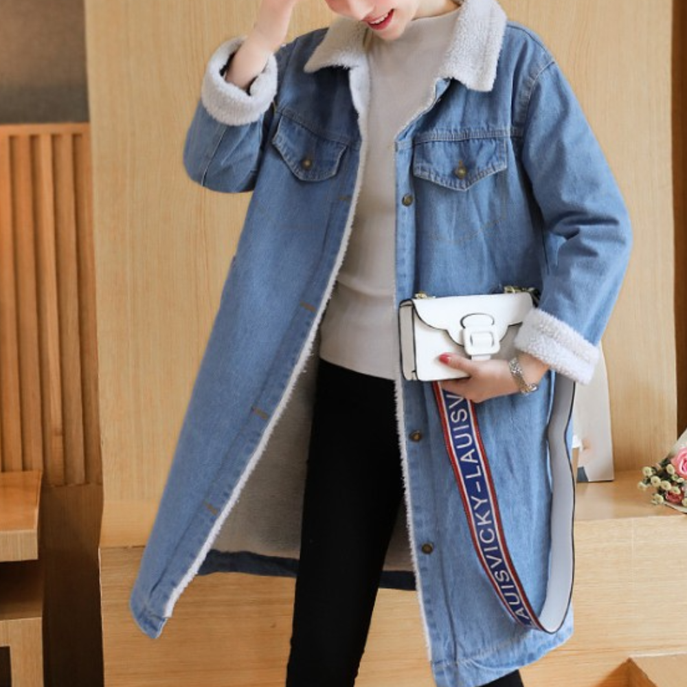 ModeGeist | Eleganter Winter-Denimmantel für Frauen