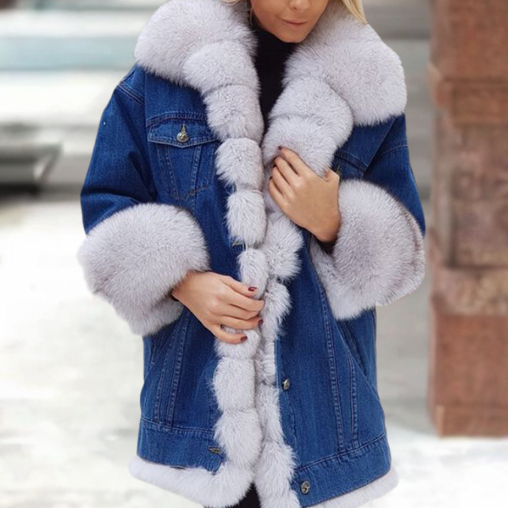 ModeGeist | Stilvoller Denim-Mantel für Frauen, perfekt für den Winter
