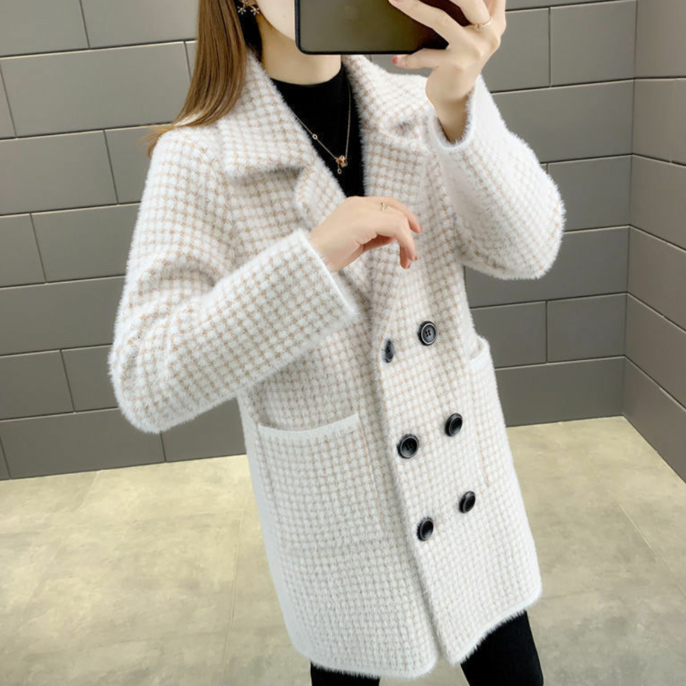 ModeGeist | Eleganter mittellanger Wintermantel für Frauen