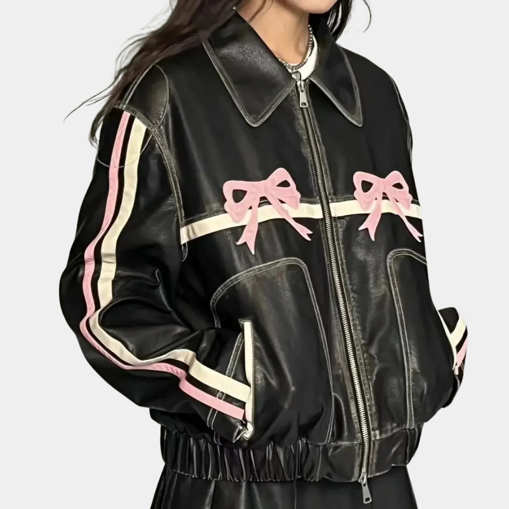 ModeGeist | Vintage-Jacke mit Schleifenknopf für Damen, Herbstkollektion