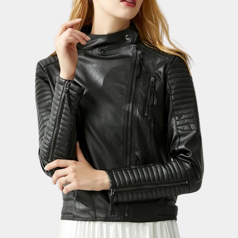 ModeGeist | Klassische Herbst-Motorradjacke für Frauen