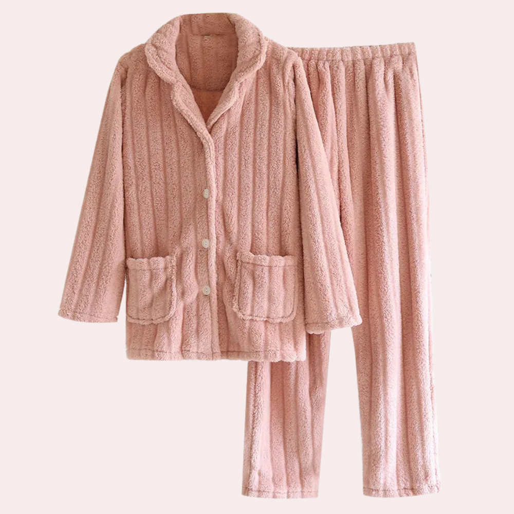 Luxuriöses Damen-Winterpyjama-Set - elegant
