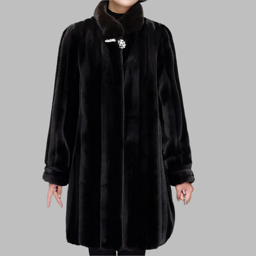 ModeGeist | Lang mit Stehkragen für Frauen Ideal für Den Winter