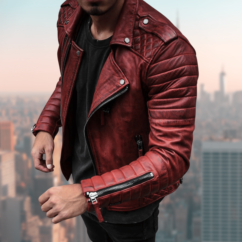 Männer Lederjacke im modernen Stil - Bauer