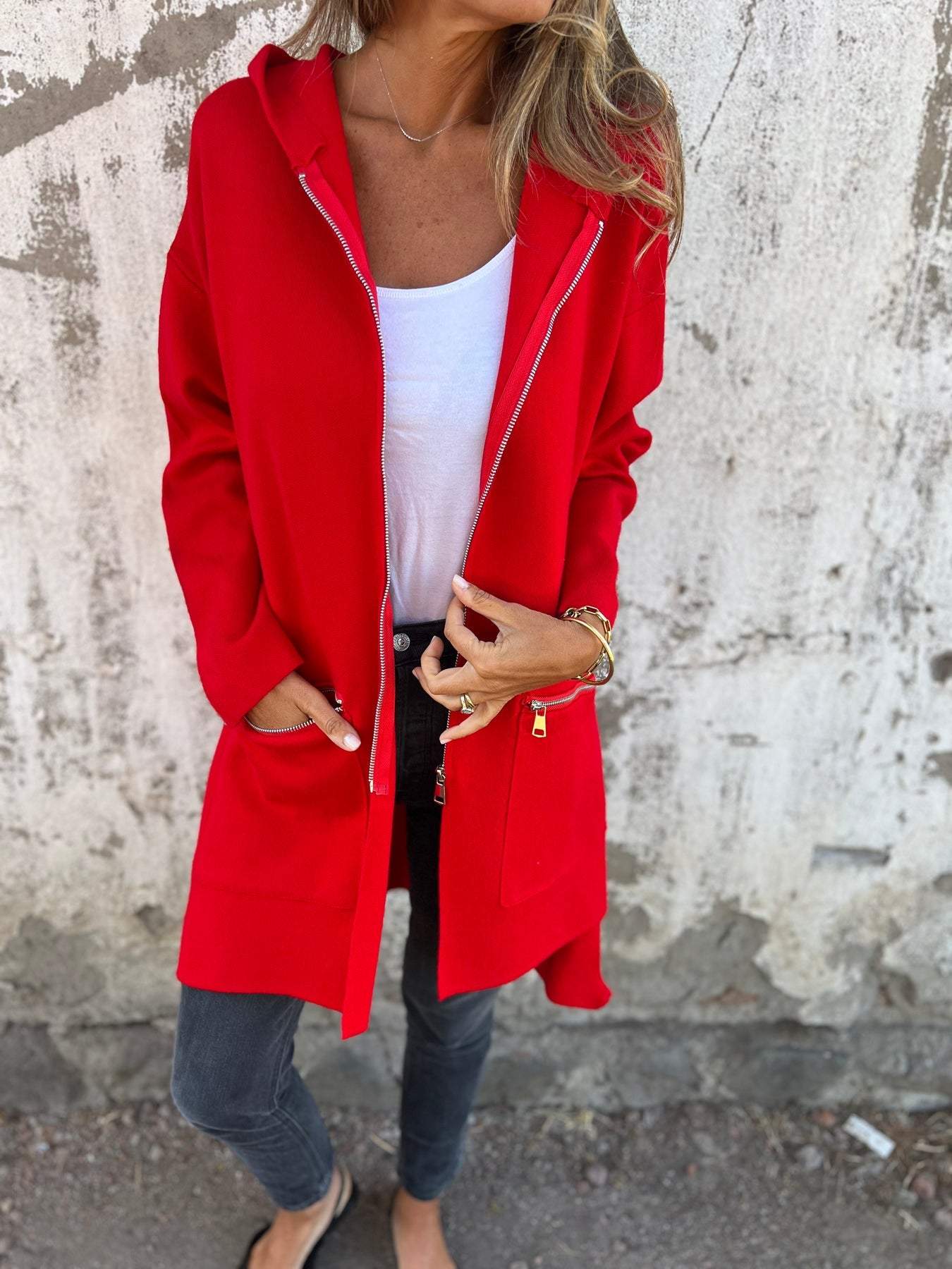Cooler Kapuzenpullover mit Reißverschluss für Damen – Carlie