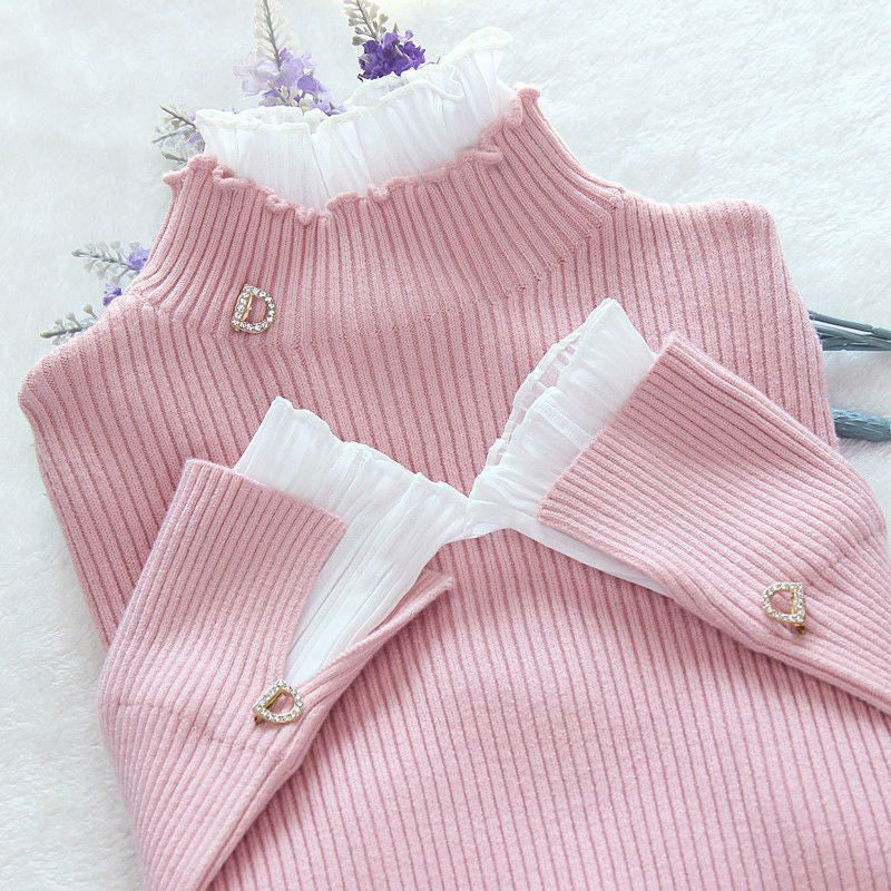 Helge Damen Rollkragenpullover mit koreanischer Spitze