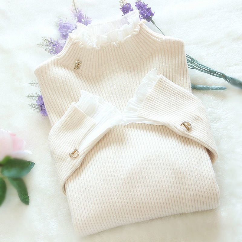 Helge Damen Rollkragenpullover mit koreanischer Spitze