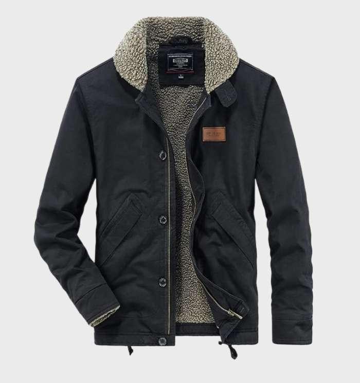 Selbstverteidigungsjacke aus Cord mit Schnitt- und Stichschutz, Taschen und Reißverschluss