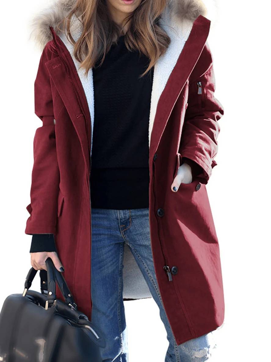 ModeGeist | Parka Jack - mid-langer Winterjacke mit Kapuze und Kunstpelz