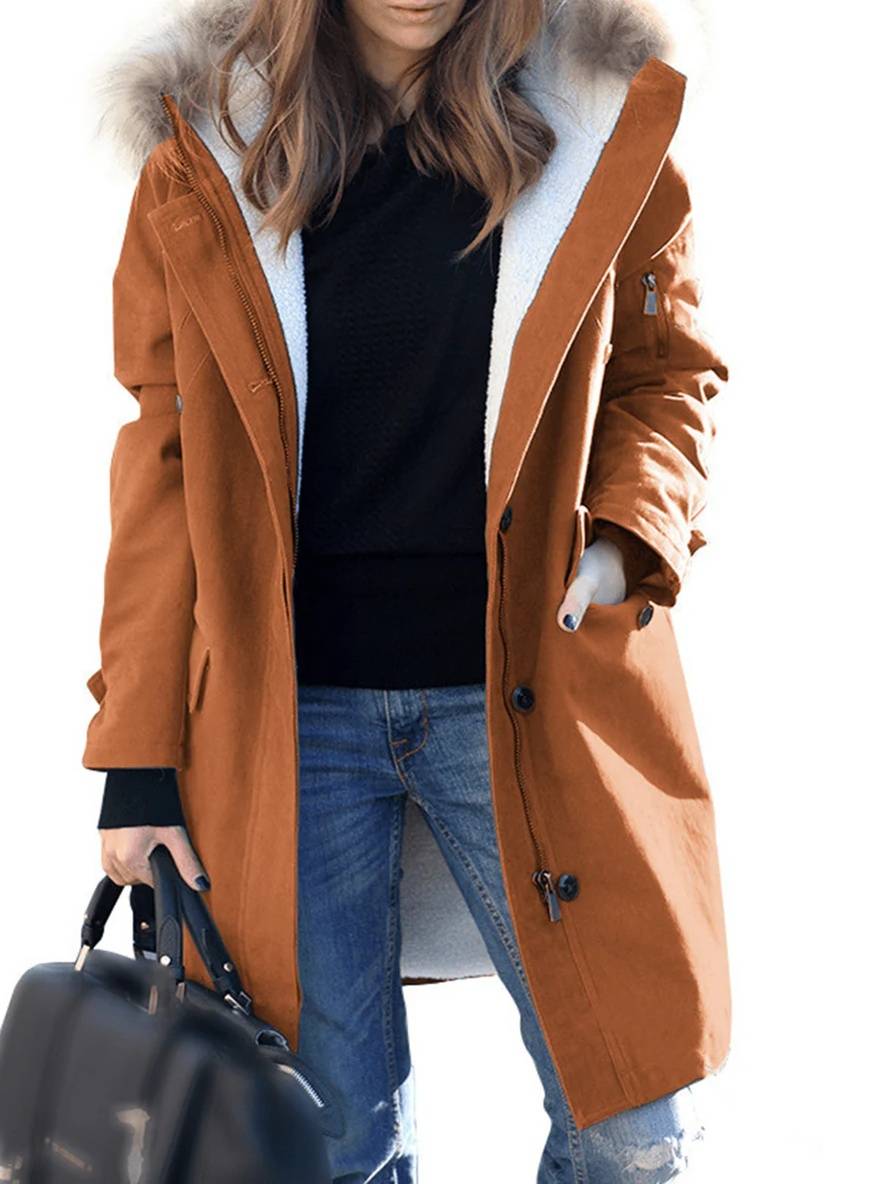 ModeGeist | Parka Jack - mid-langer Winterjacke mit Kapuze und Kunstpelz