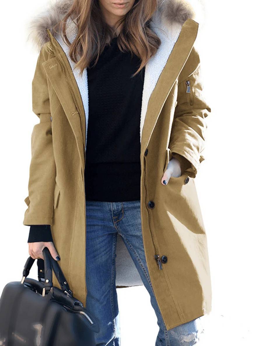ModeGeist | Parka Jack - mid-langer Winterjacke mit Kapuze und Kunstpelz