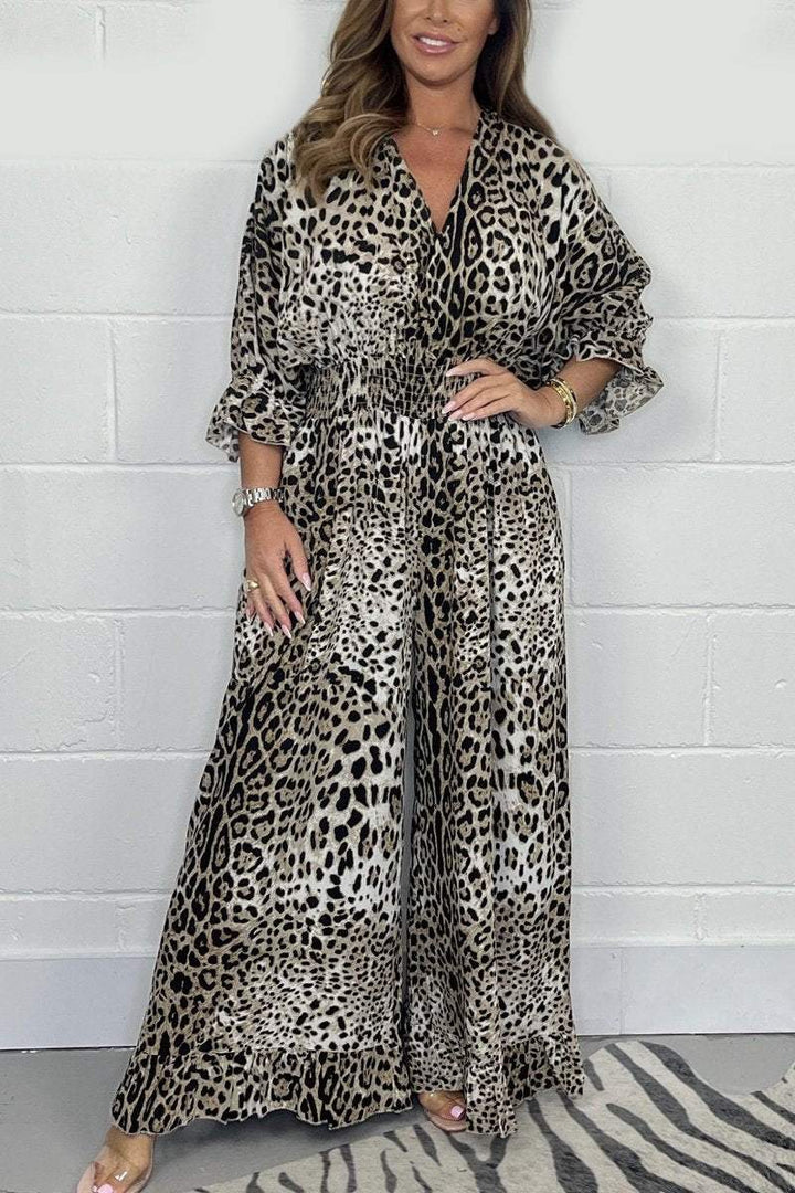 Colette Jumpsuit: komfortabler Leoparden-Druck, weite Hose