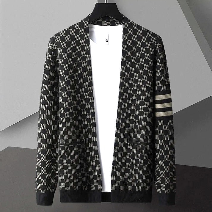 ModeGeist | Gemusteter Cardigan Strick Elegant, Stilvoll