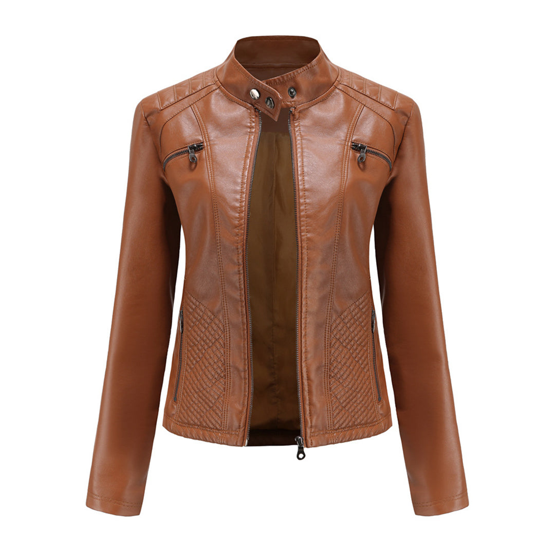 ModeGeist | Klassische Lederjacke Mit Reißverschlussdesign