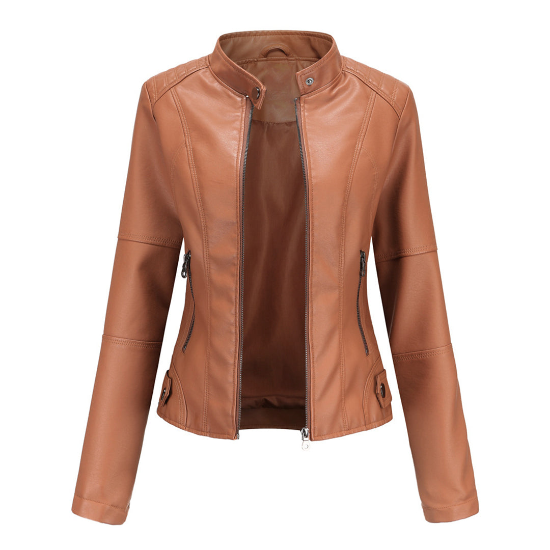 MODEGEIST Damen Jacke Modern Strukturiert Asymmetrisch Reißverschluss Schwarz