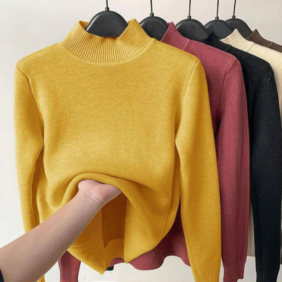 JULIE: Hochgeschlossener Fleece-Pullover