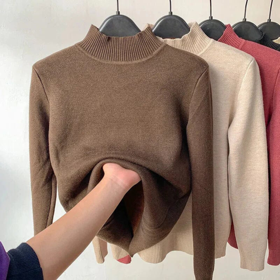 JULIE: Hochgeschlossener Fleece-Pullover