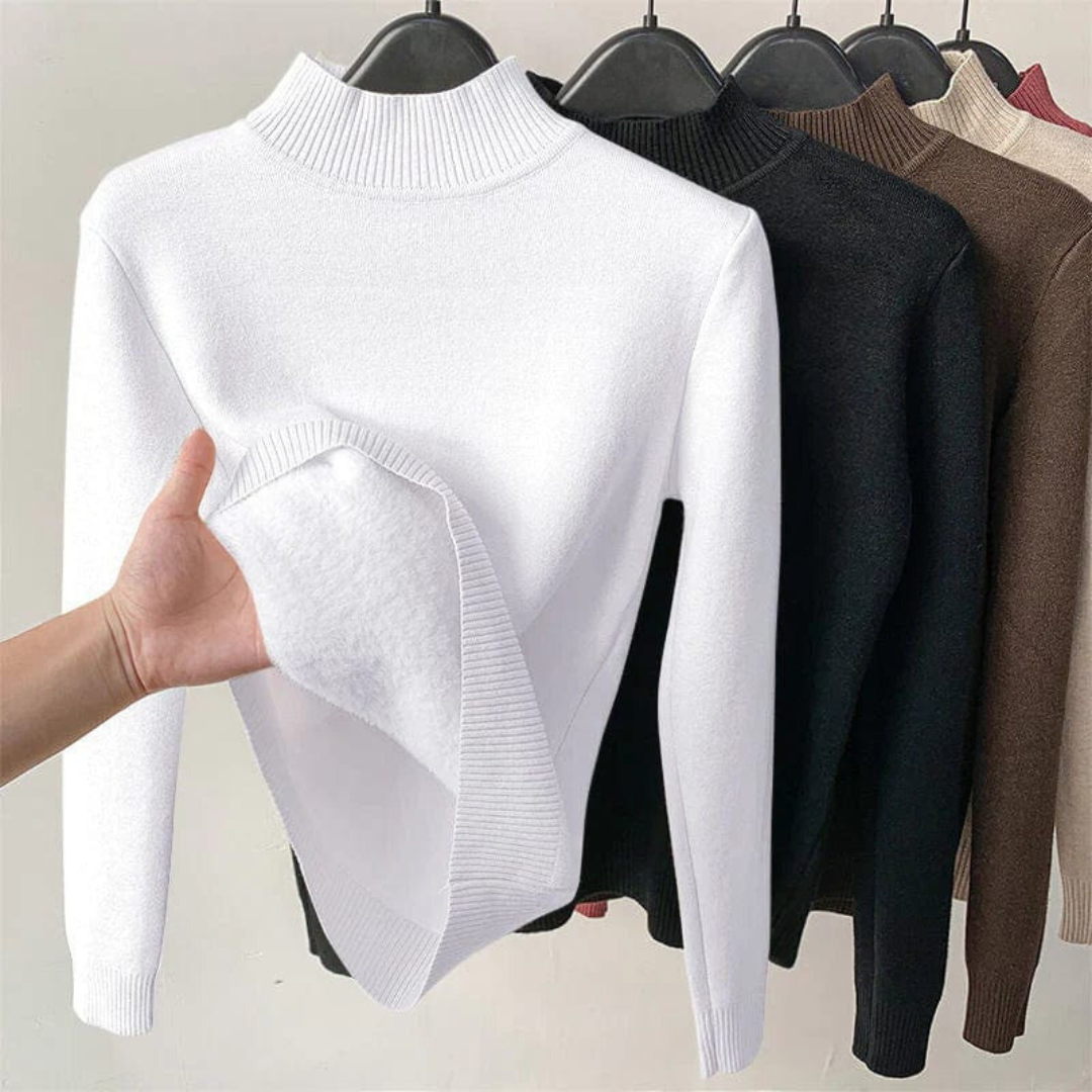 JULIE: Hochgeschlossener Fleece-Pullover