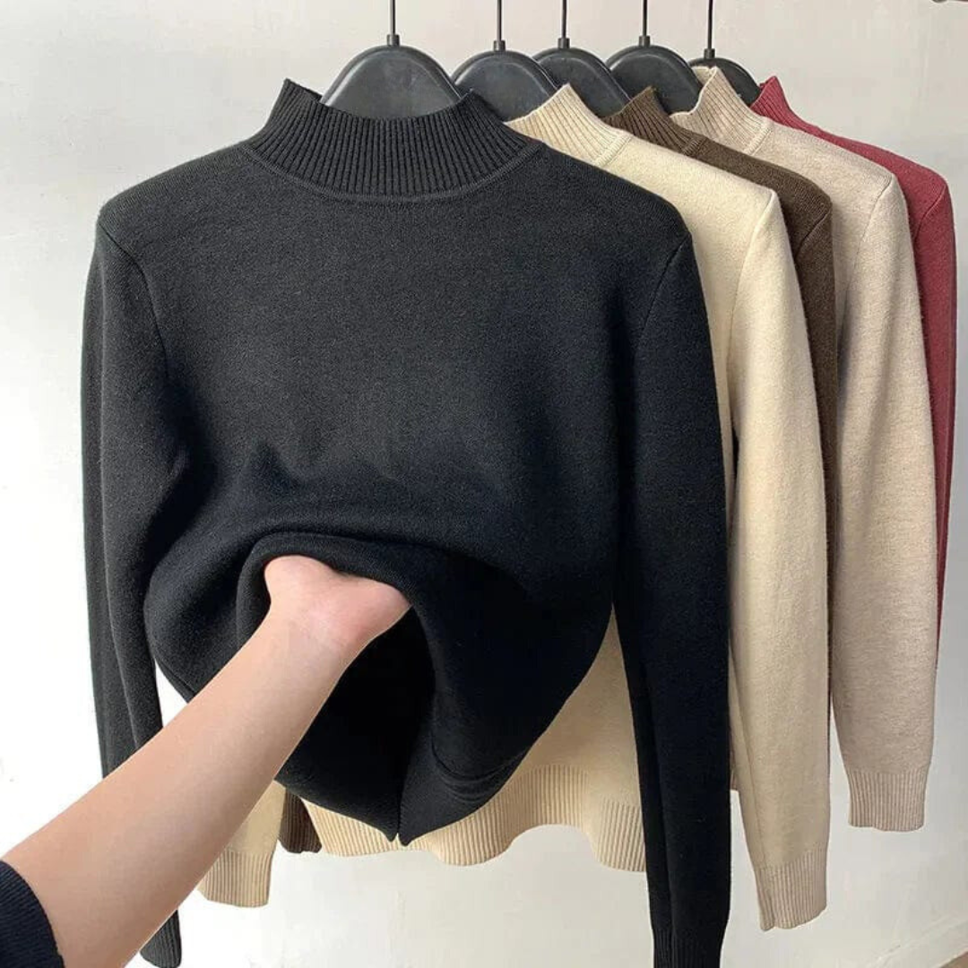 JULIE: Hochgeschlossener Fleece-Pullover