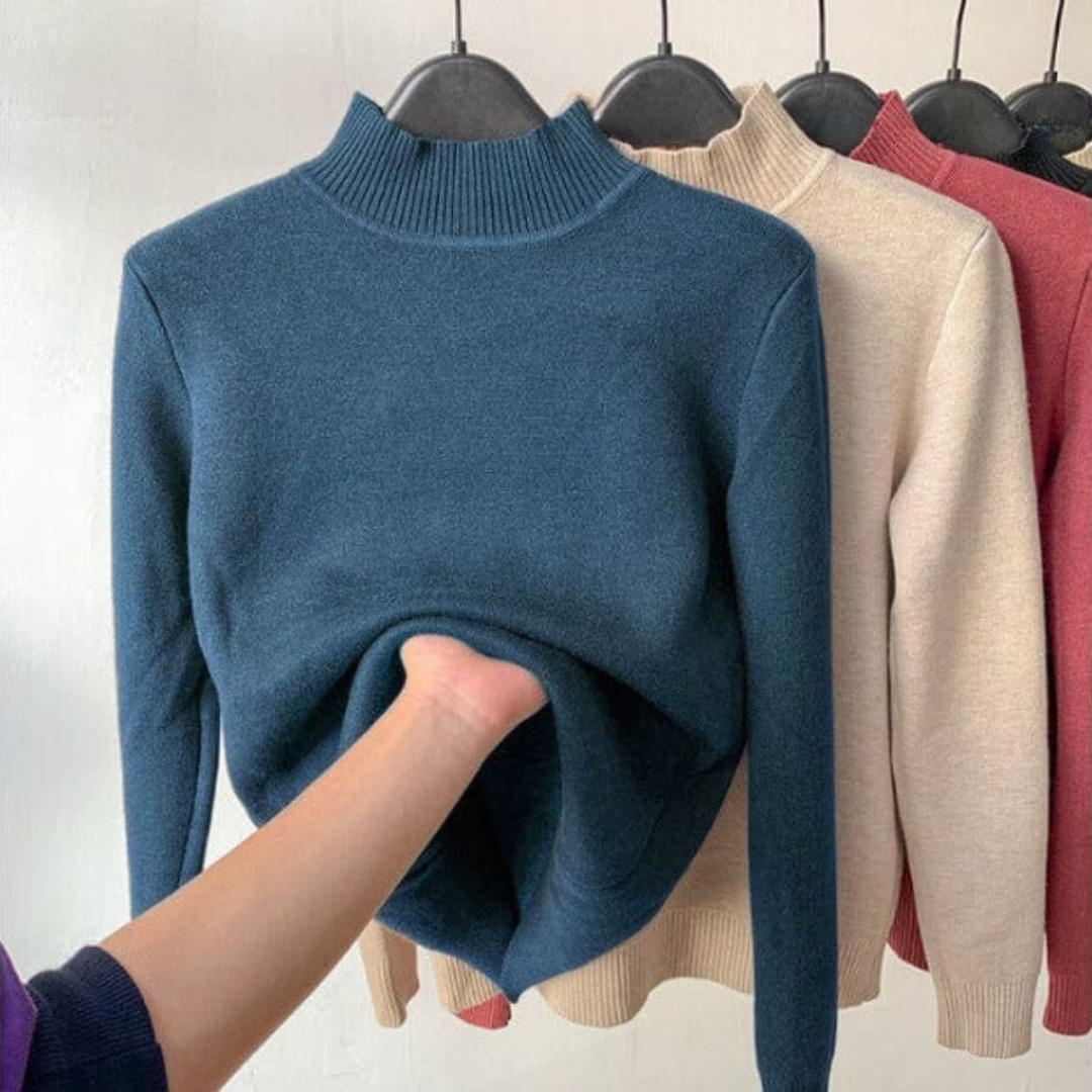 JULIE: Hochgeschlossener Fleece-Pullover