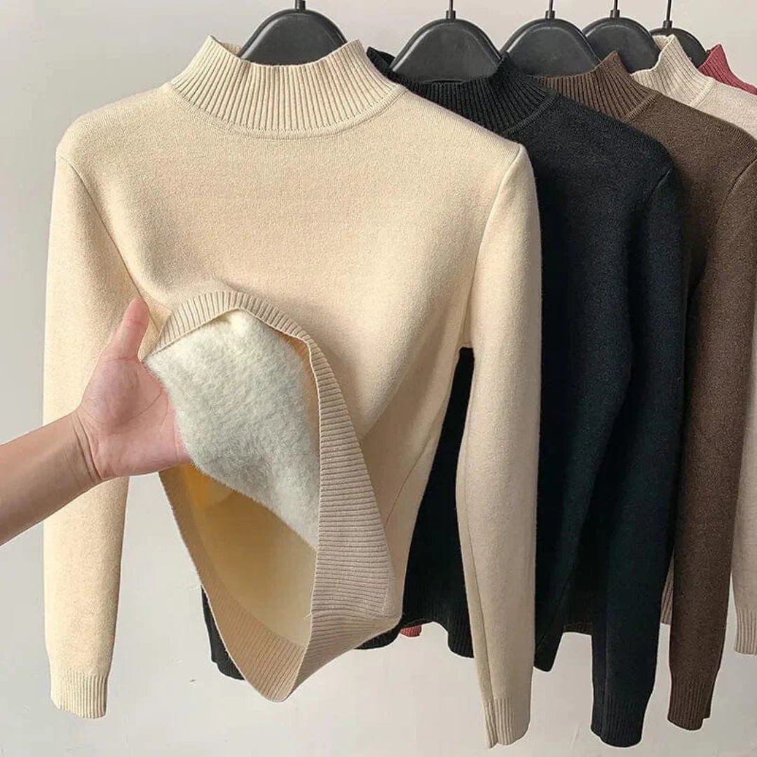 JULIE: Hochgeschlossener Fleece-Pullover