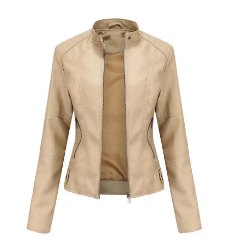 ModeGeist | Lederjacke für Frauen mit Mao