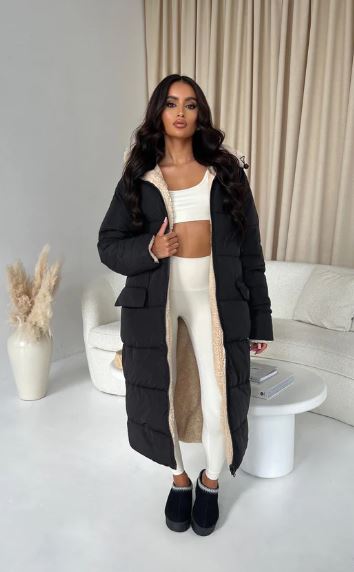 ModeGeist | Langer Wendedesign mit Muster und einfarbig für Frauen ideal für den Winter