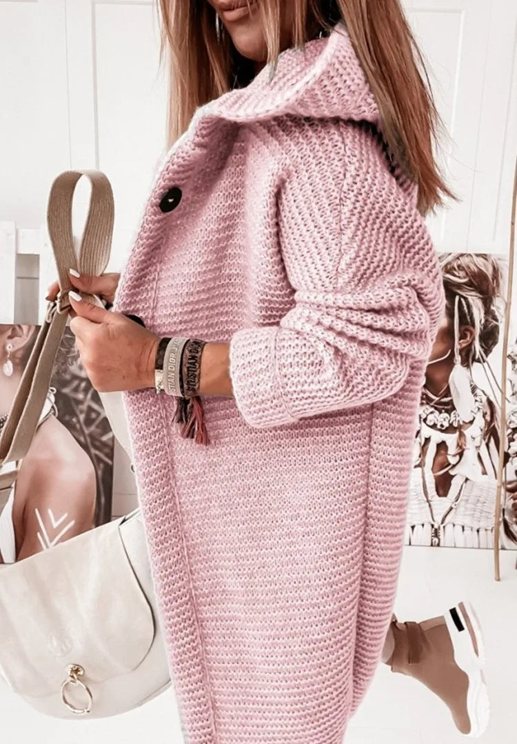 ModeGeist | Lässiger Gestrickter Kapuzenkartigan
