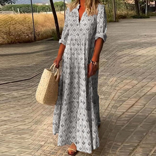 Maxikleid mit Muster im Bohème-Stil für Damen