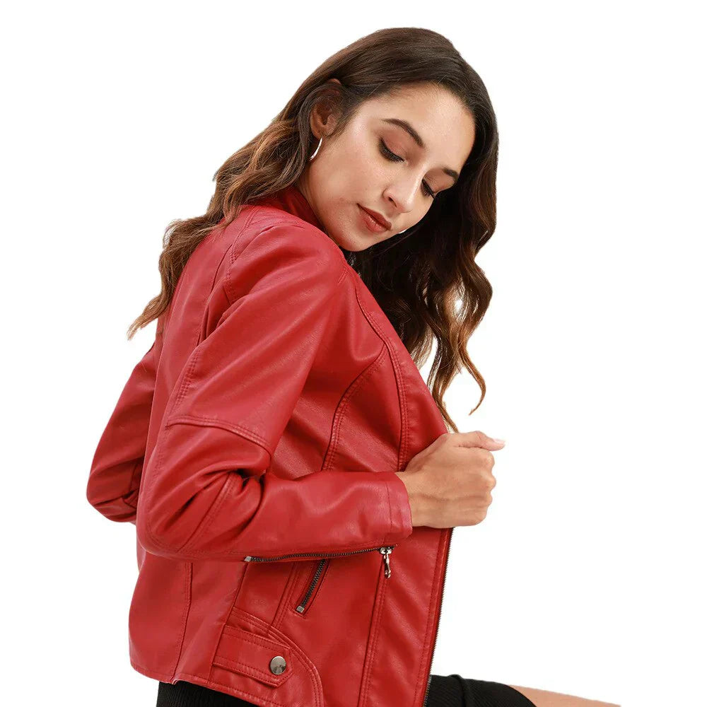 ModeGeist | Lederjacke für Frauen mit Mao