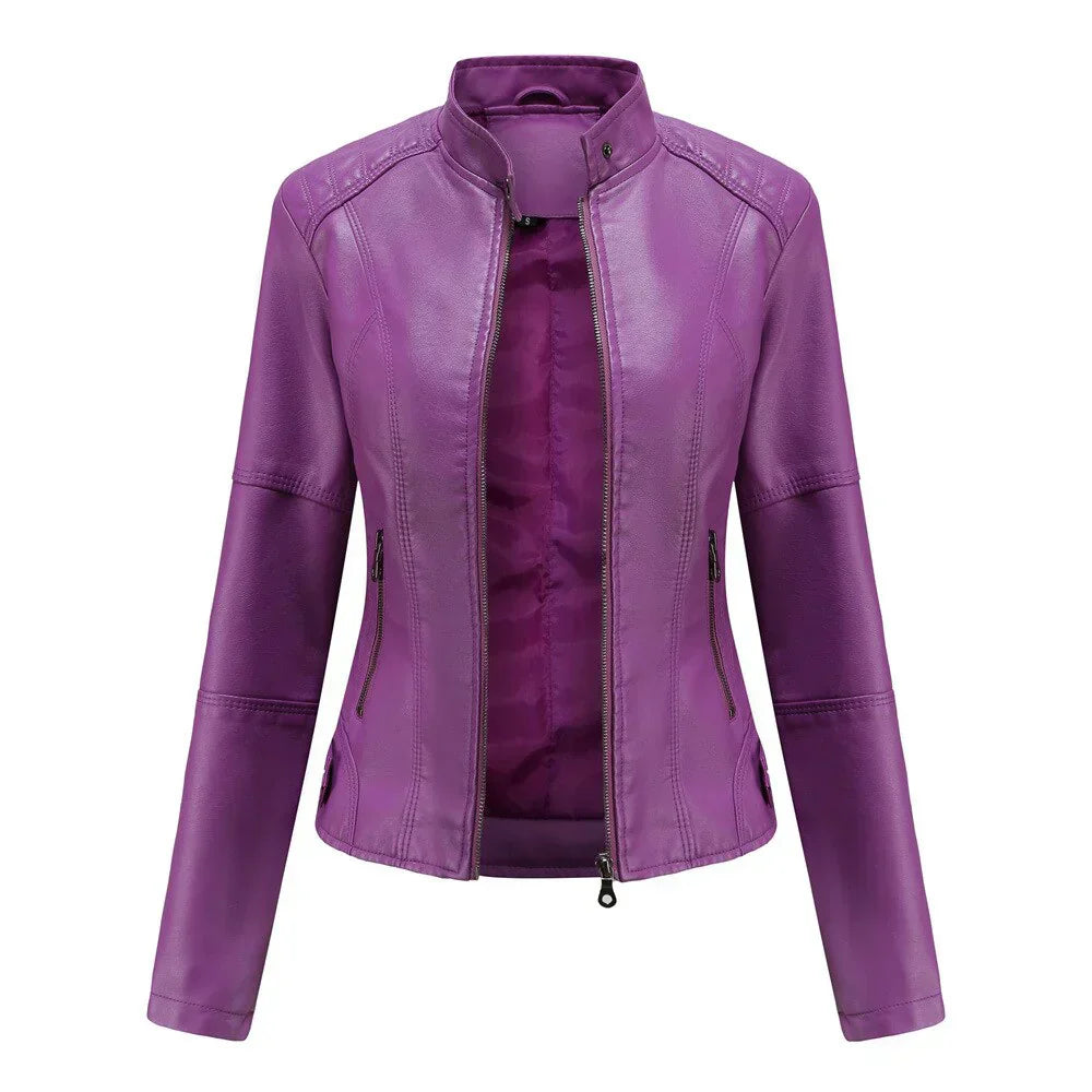 ModeGeist | Lederjacke für Frauen mit Mao
