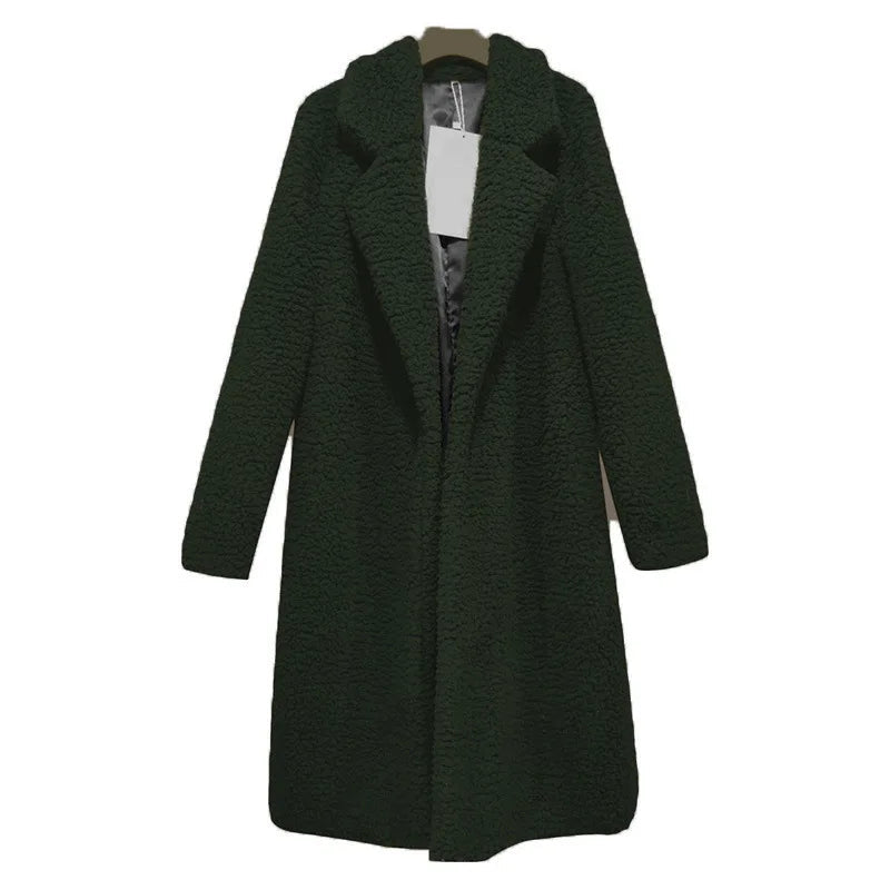 ModeGeist | Langer Teddy mit Kapuze für Frauen Ideal für den Winter