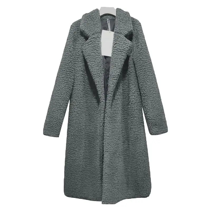 ModeGeist | Langer Teddy mit Kapuze für Frauen Ideal für den Winter