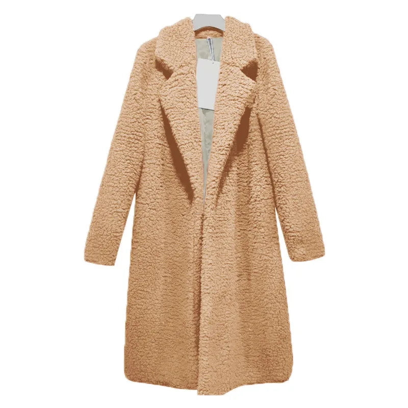 ModeGeist | Langer Teddy mit Kapuze für Frauen Ideal für den Winter