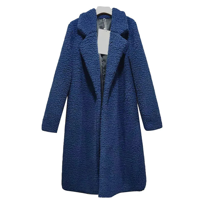 ModeGeist | Langer Teddy mit Kapuze für Frauen Ideal für den Winter