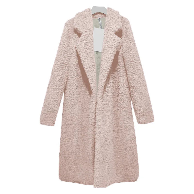 ModeGeist | Langer Teddy mit Kapuze für Frauen Ideal für den Winter