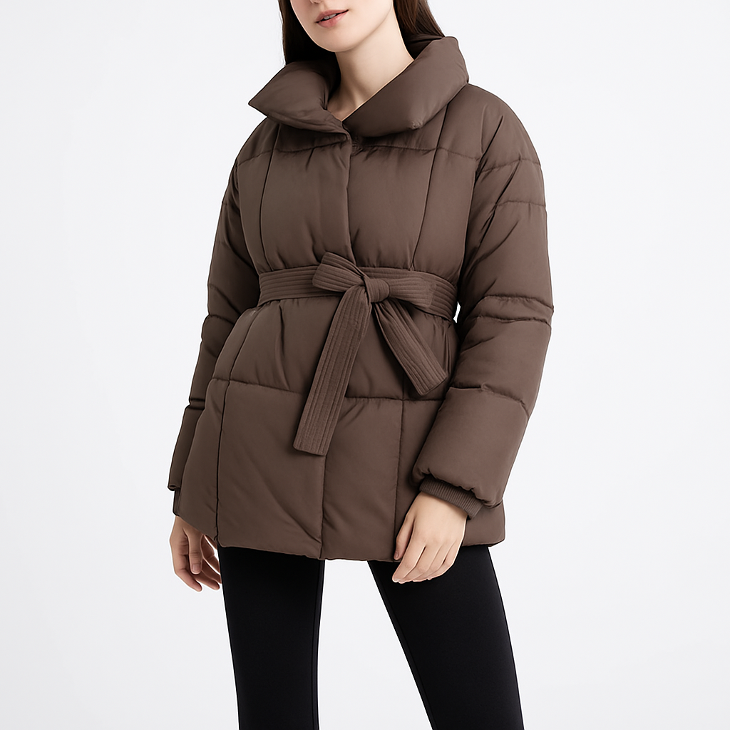 ModeGeist | Trendy Damen Winterjacke mit verstellbarem Gürtel