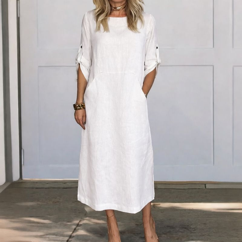 MODEGEIST Damen A-Linien Kleid Locker Abend Hellblau