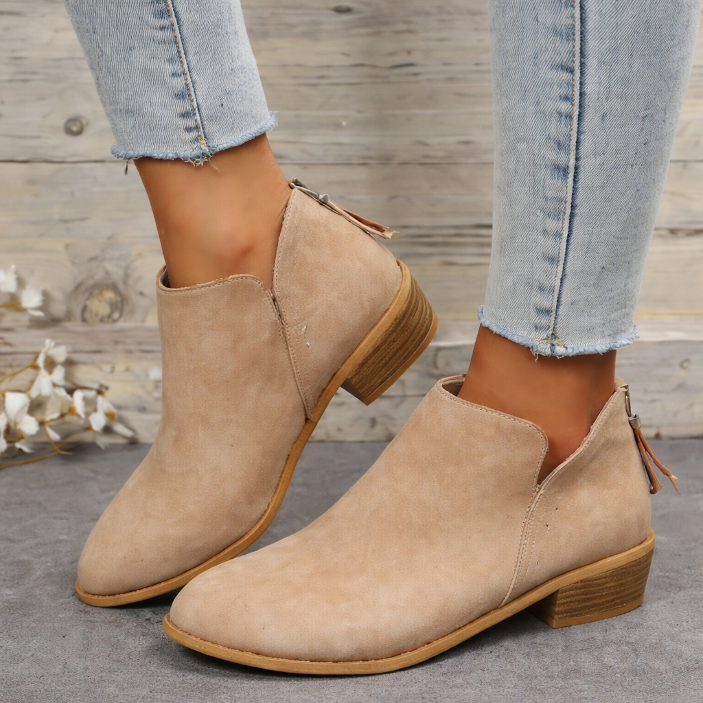 MODEGEIST Damen Ankle Boots Blockabsatz vielseitig elegant