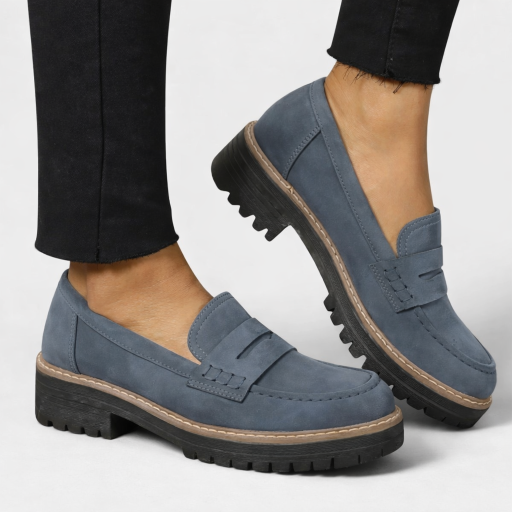 MODEGEIST Damen Loafer Komfort Ergonomisch Flexible Sohle