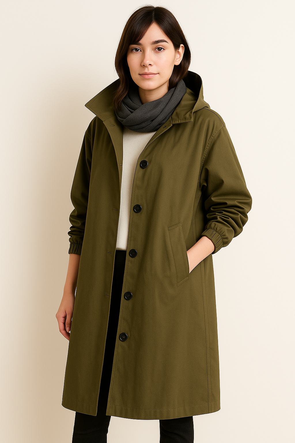ModeGeist | Damen Trenchcoat mit Kapuze