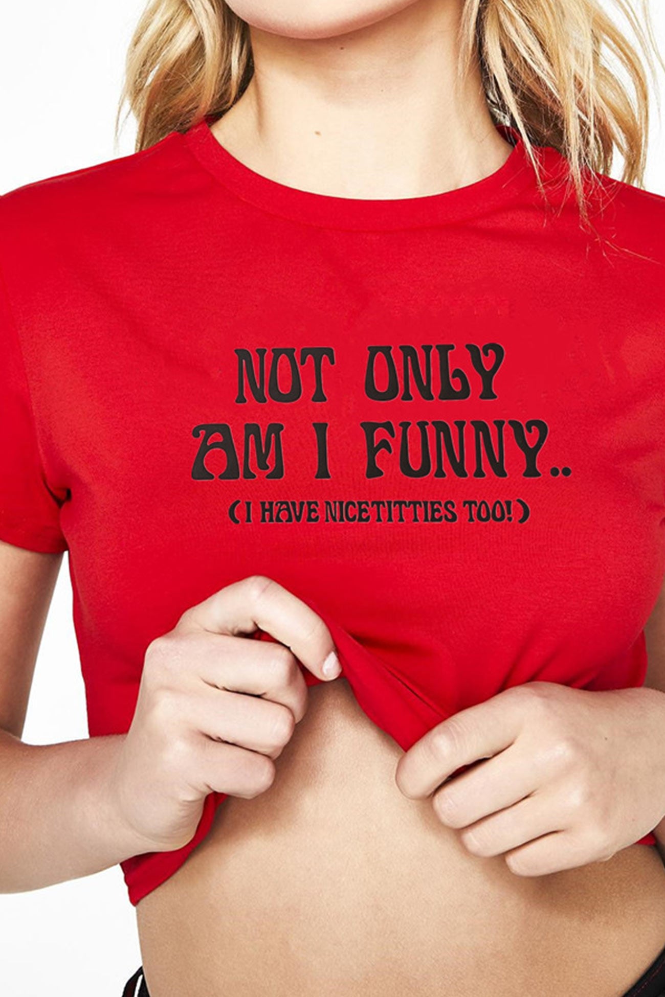 Fudus Crop Top mit Buchstabenprint