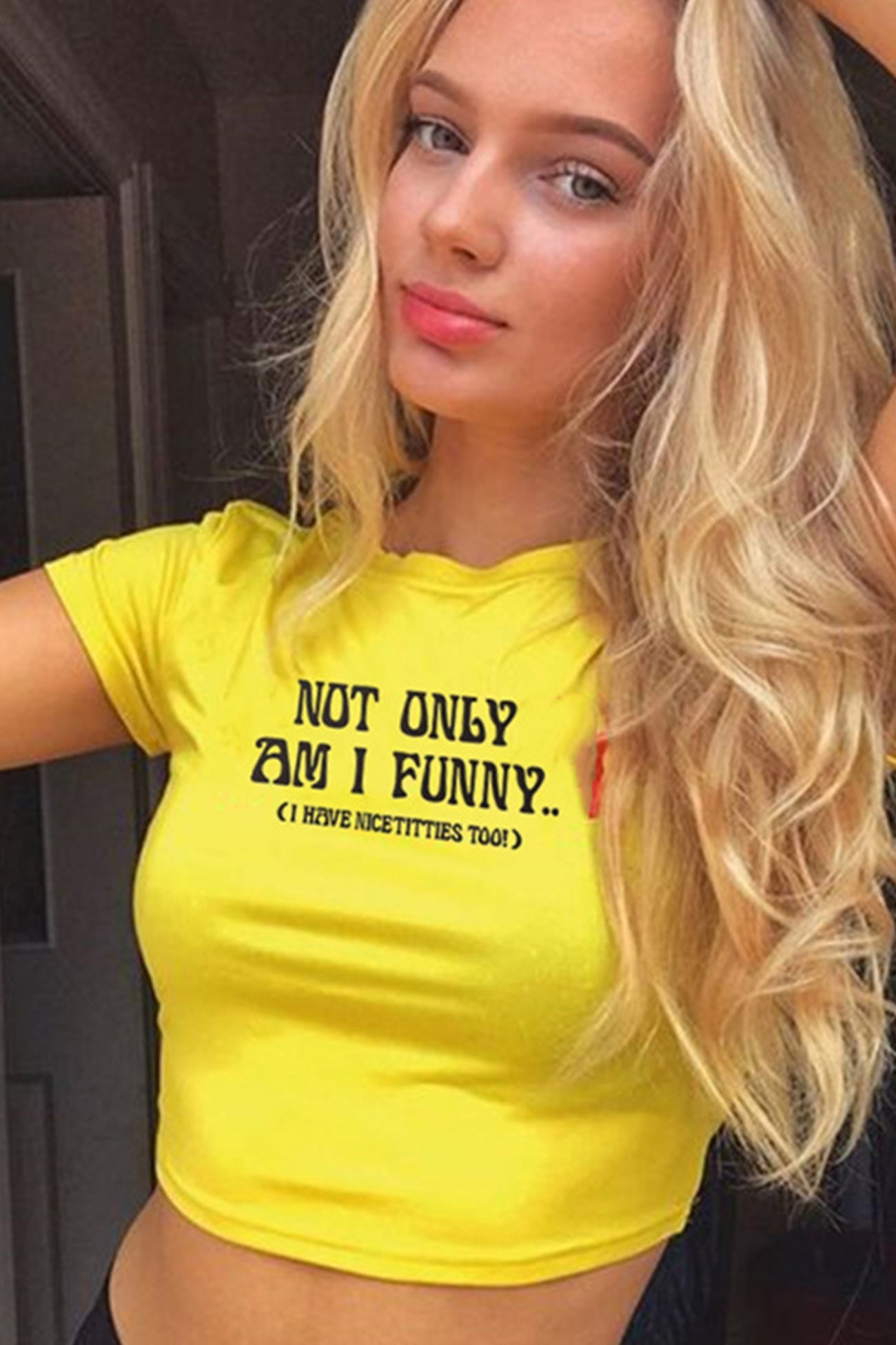 Fudus Crop Top mit Buchstabenprint